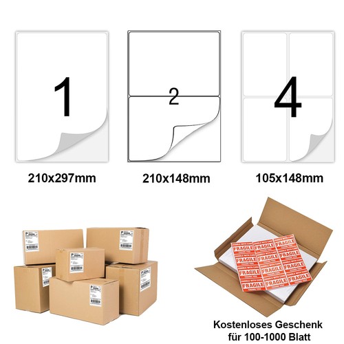1000 blatt din etiketten - 1000,