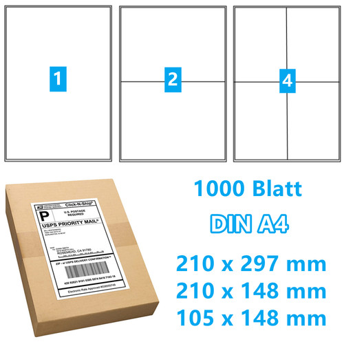 1000 blatt etiketten - blatt,