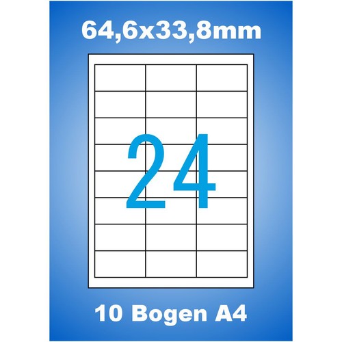 240 etiketten 6x33 mm 10 - 64,6x33,8,