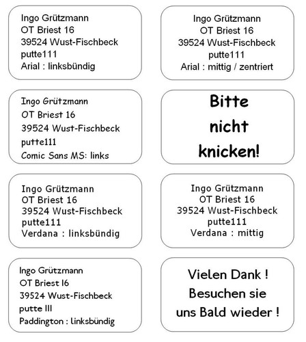 Adressaufkleber mit text - 65,