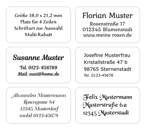 Adressaufkleber x 21 2 - adressaufkleber, 38,0
