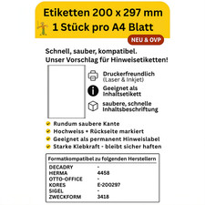 100 x Papier selbstklebend