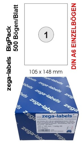 500 etiketten 105 148 - 500, mm