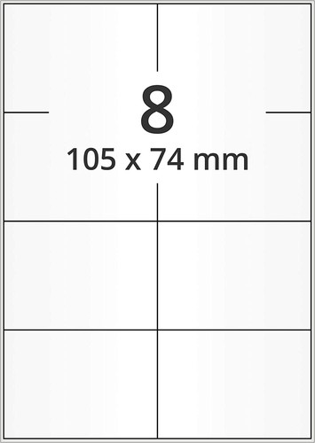 Etiketten 105 auf a4 - 74, mm